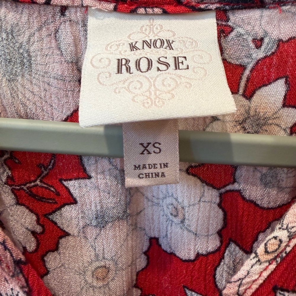 Knox Rose Red Boho Chic Floral Midi Dress Romantic Cottagecore XS - Picture 7 of 7